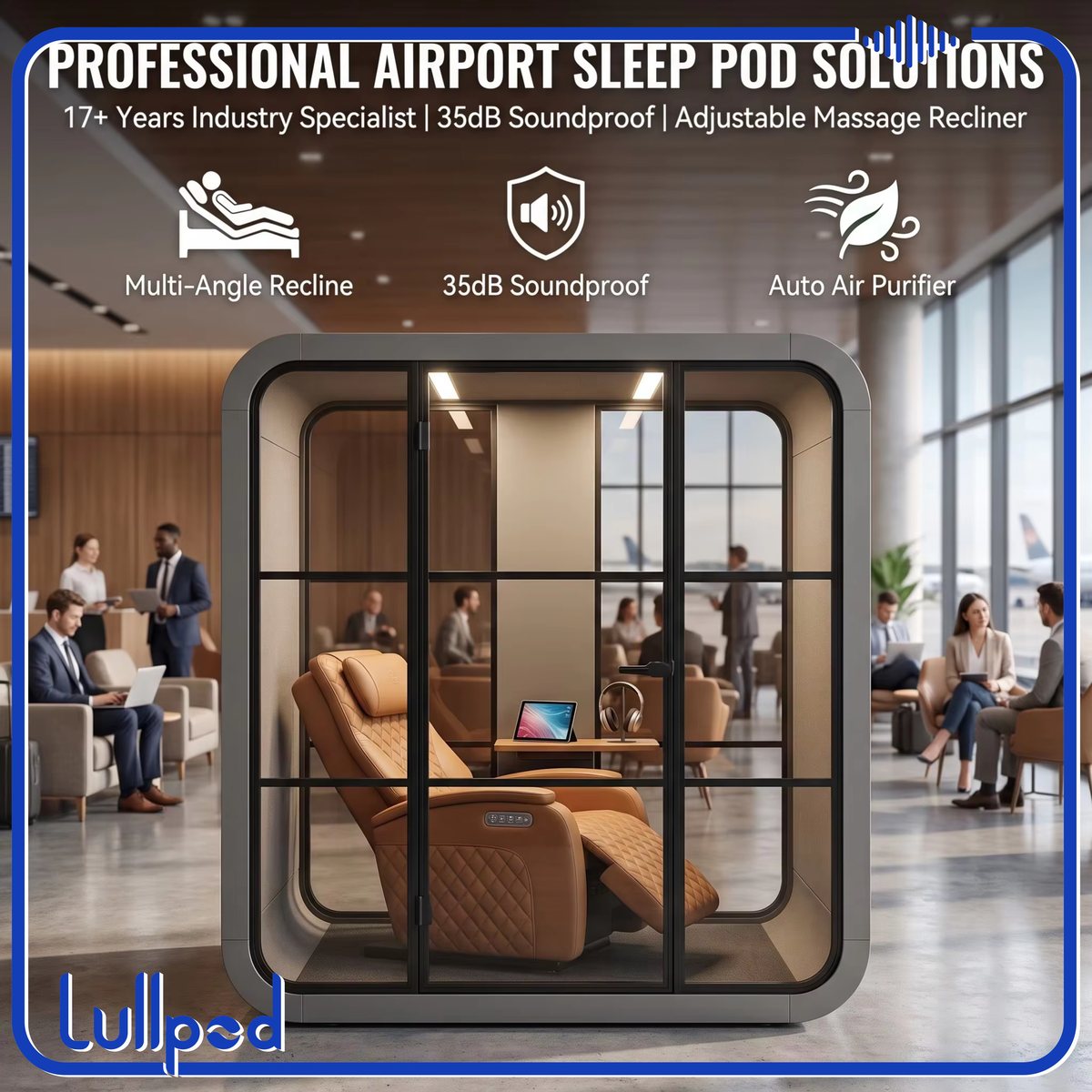 Acoustic sleep pod with integrated air purifier